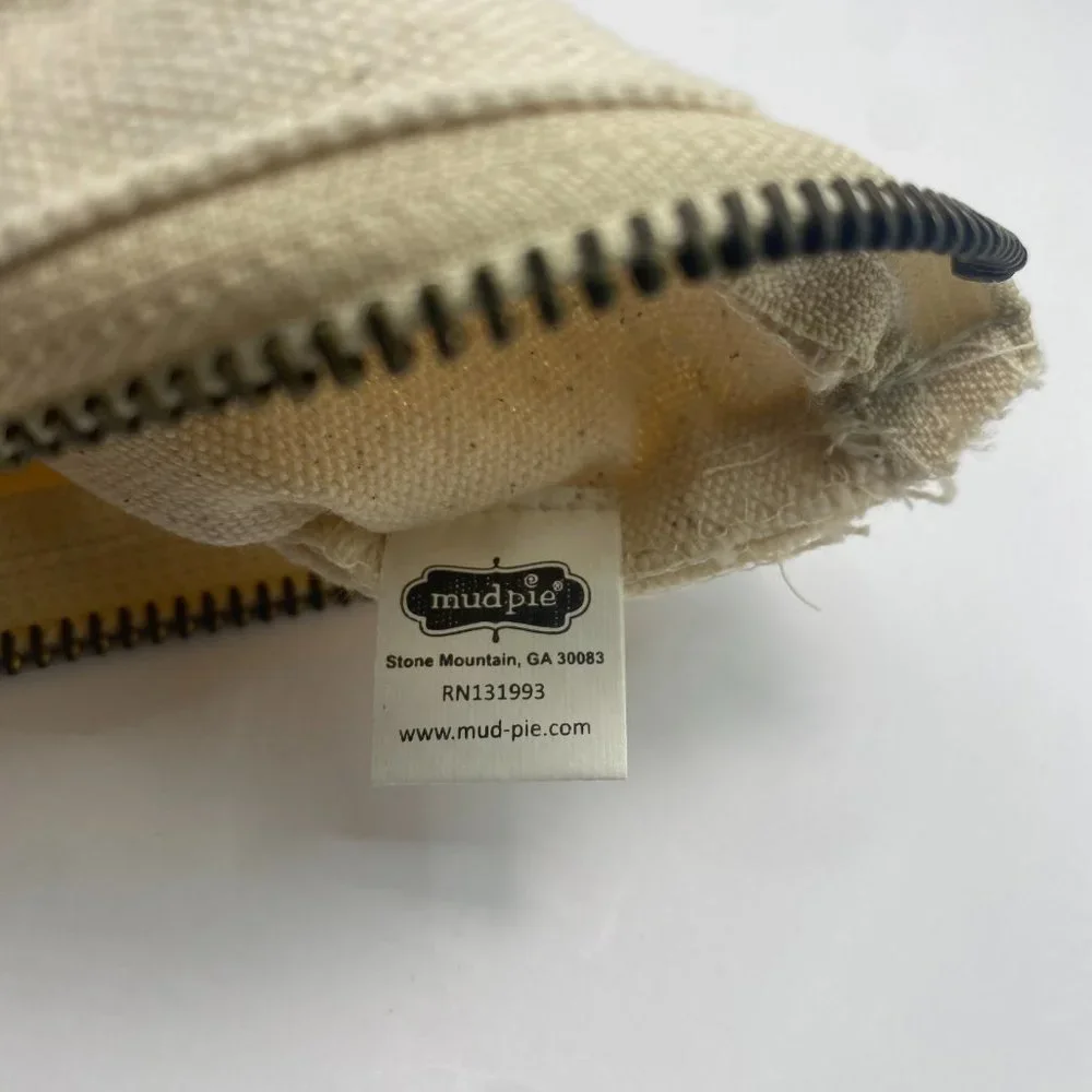 NWOT Mudpie Small Canvas Makeup Bag - Picture 5 of 5